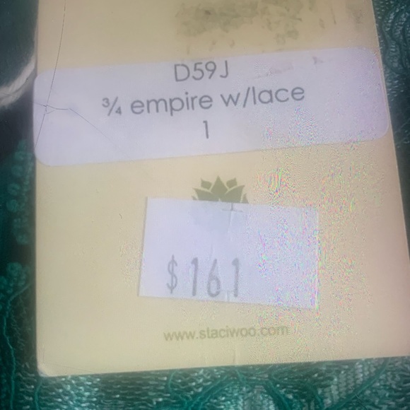 Staci Woo Green Empire With Lace Dress Y2K NWT Size S - Picture 6 of 6